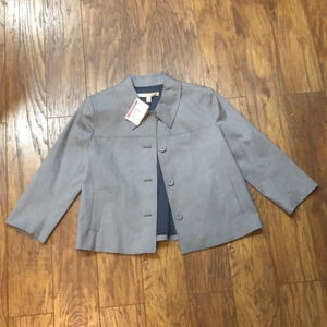 NORDSTROM Collection Women Grey Boxy Cropped Button Front Jacket Size Medium NWT